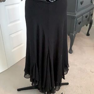 Formal black Skirt With  Flirty bottom trim